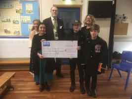 Winning School with cheque